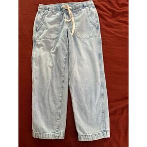 GAP Denim Easy Jean Light Wash Elastic Waist Drawstring Jogger Pant Small